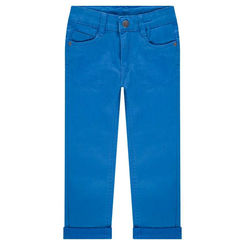 Pantalón con efecto arrugado y bolsillos con inscripción de relieve 