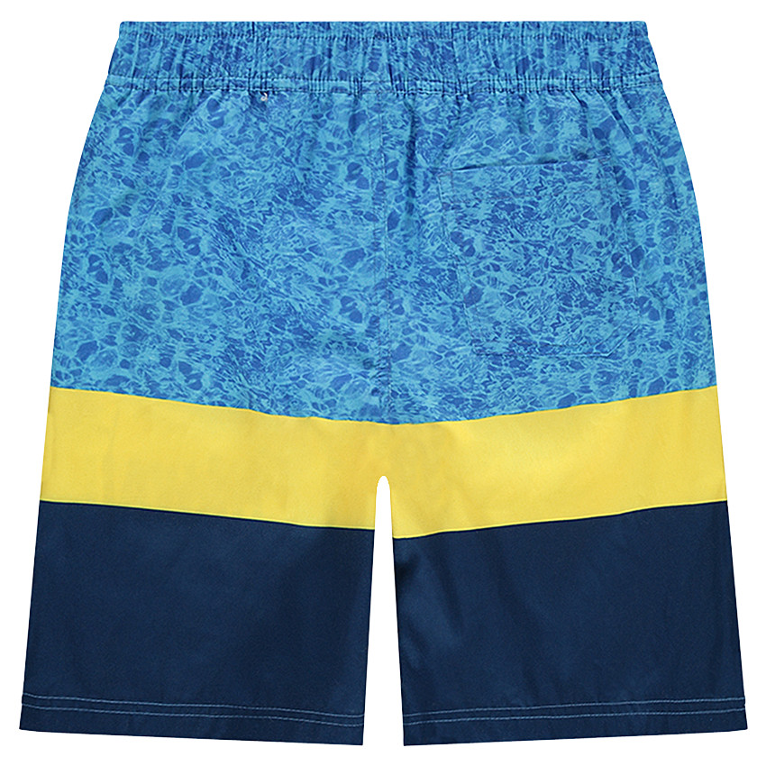 Júnior - Bermudas de baño con bandas que contrastan y estampado de piscina 