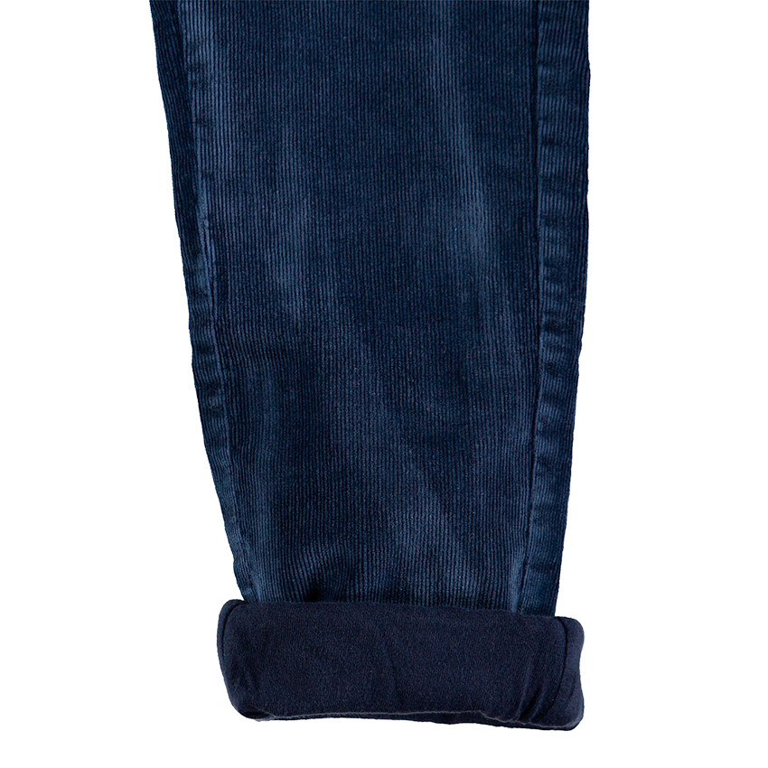 Pantalón de pana con forro de punto y bolsillos con solapa 