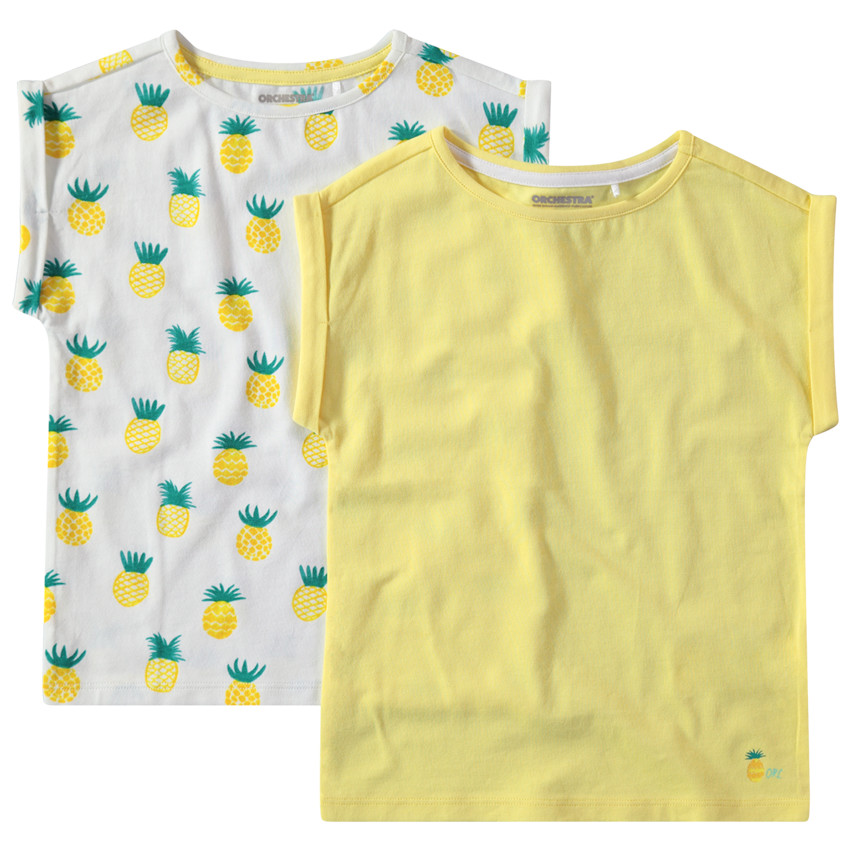 Juego de 2 camisetas de algodón liso/estampado all over  Additional Juego de 2 camisetas de algodón liso/estampado all over
