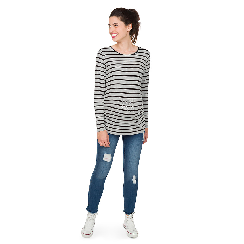 Camiseta de manga larga de premamá de punto liso  Additional Camiseta de manga larga de premamá de punto liso