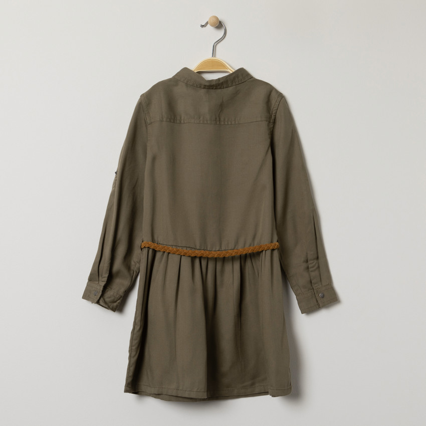 Robe chemise manches longues à ceinture tressée amovible  Additional Robe chemise manches longues à ceinture tressée amovible