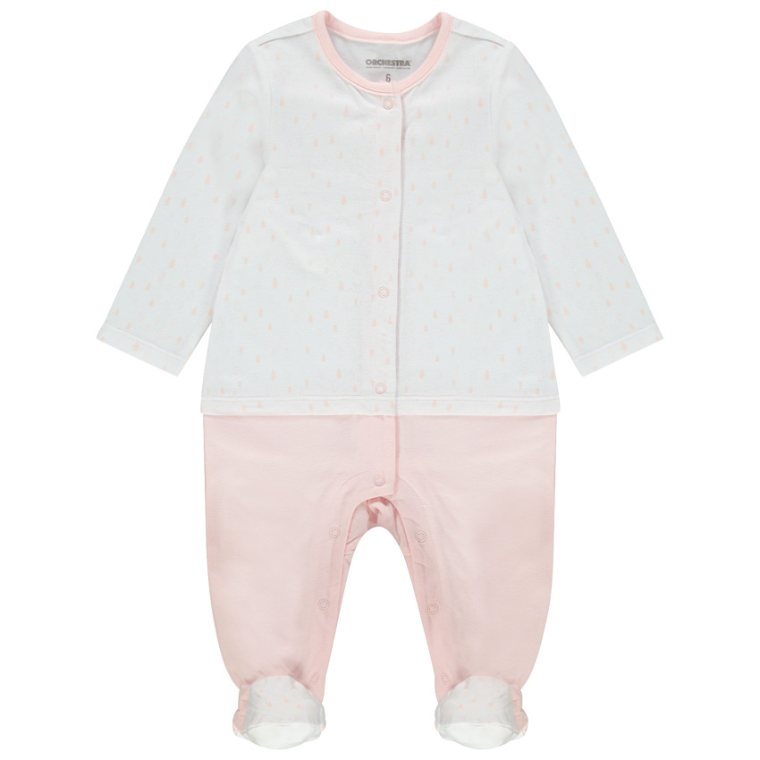 Pelele en algodon bio à estampados placés  