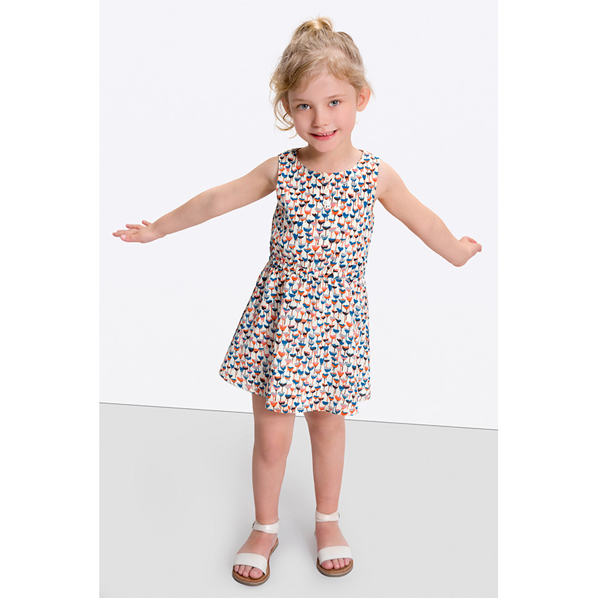 Vestido de crepé con estampado de flores 