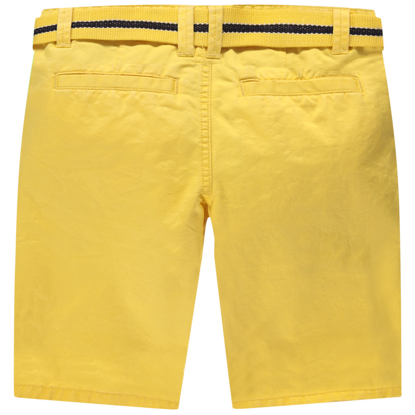 Júnior - Bermudas de algodón teñido con cinturón desmontable 