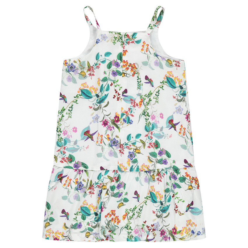 Vestido floral de tirantes con volante 