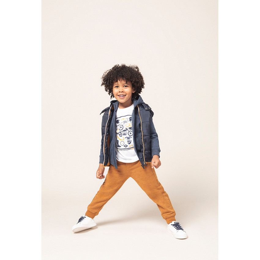 Pantalón de chándal de felpa jaspeada 