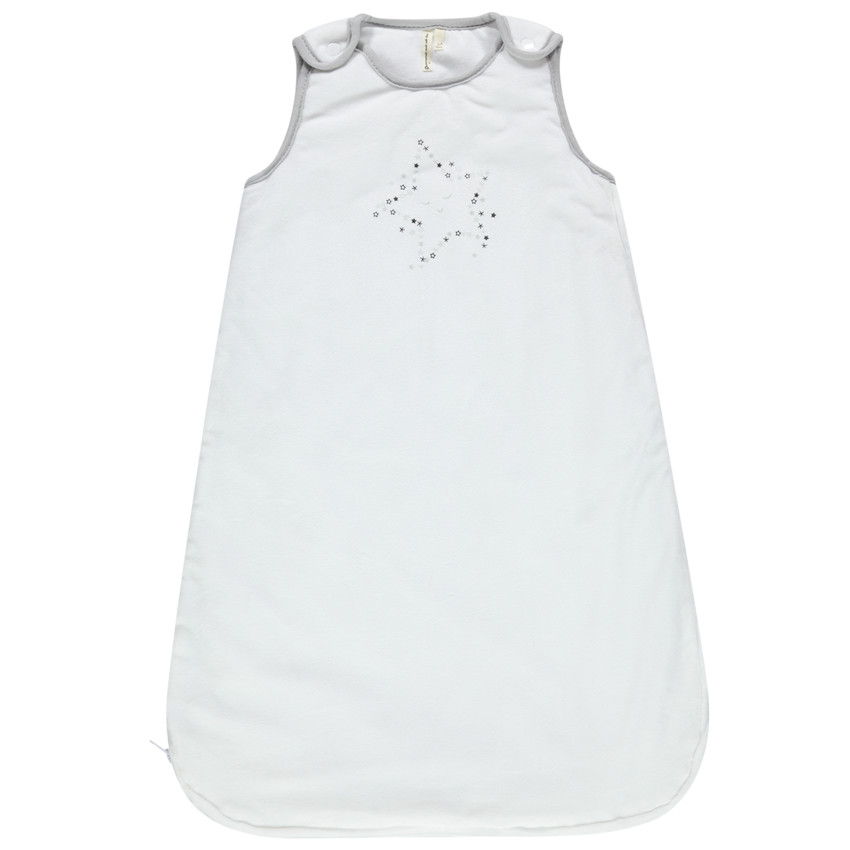 Saco de dormir sin manga de terciopelo con estampados estrellas. 