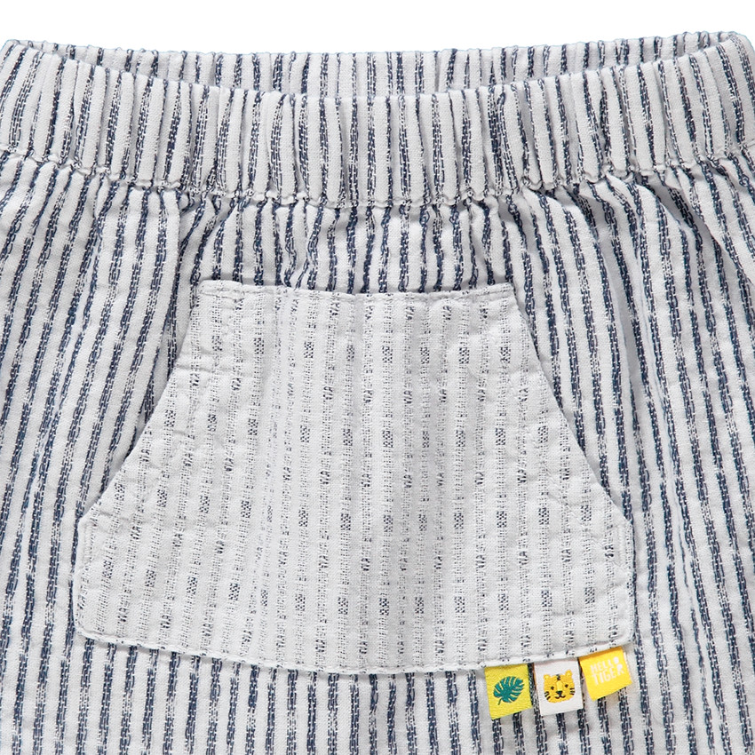 Pantalón de rayas verticales de fantasía y bolsillo de canguro 