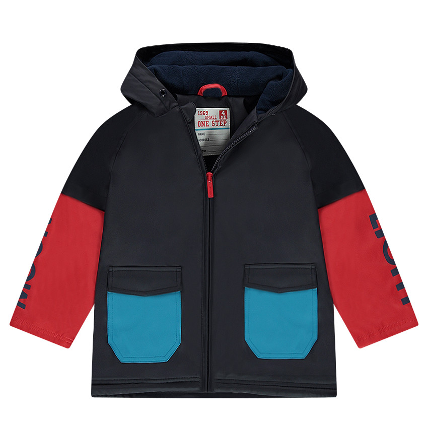 Parka con capucha de goma efecto 2 en 1 con bolsillos 