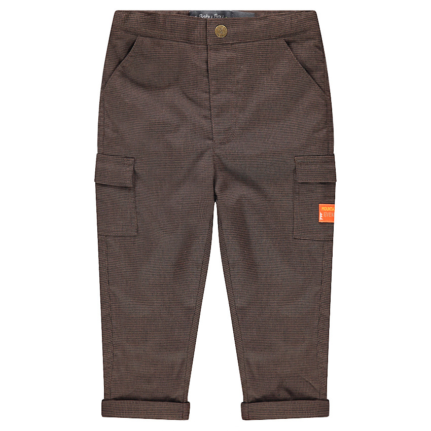 Pantalon micro pied de poule doublé jersey avec poches à rabat 