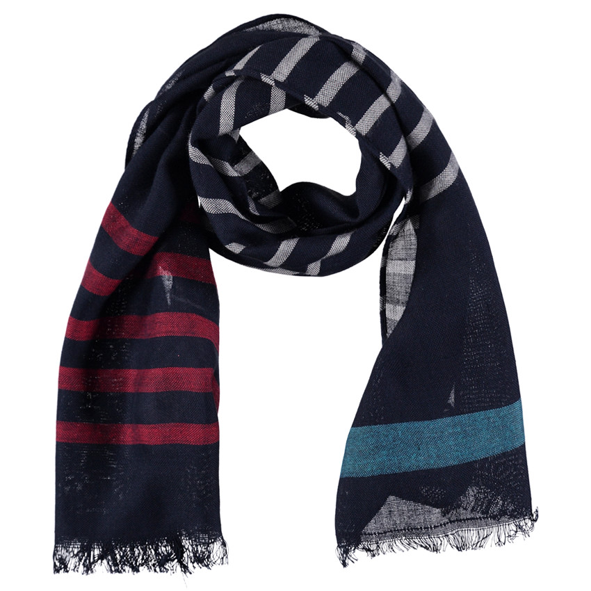 Turbante de tejido de viscosa con rayas de colores 