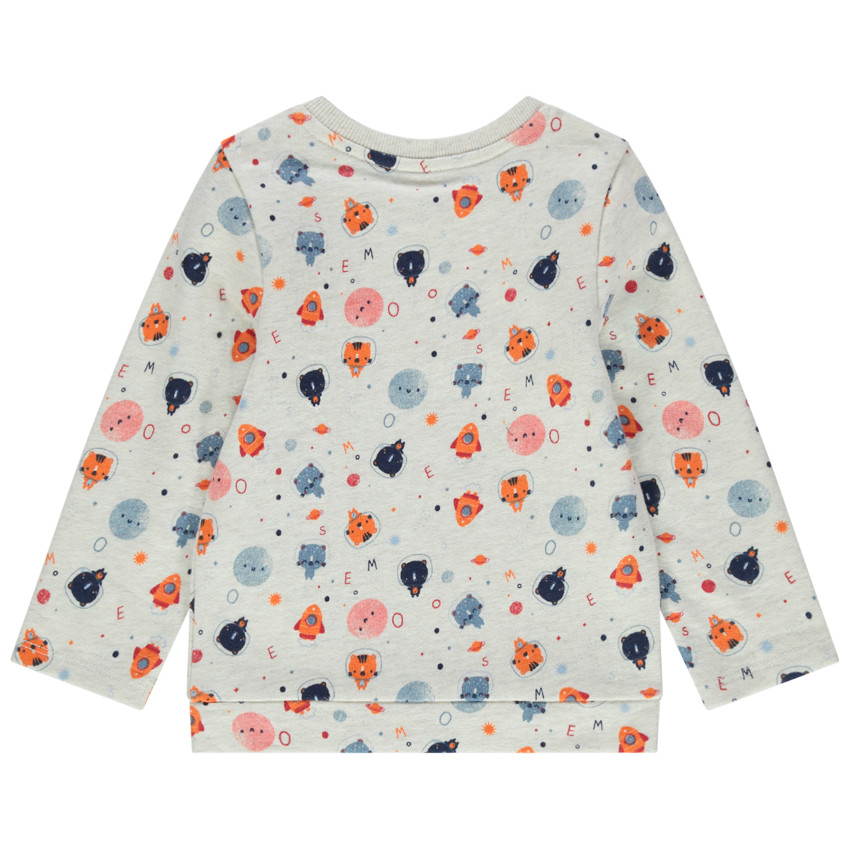 Sudadera de felpa con personajes estampados all-over 