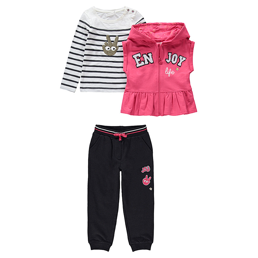 Chándal de 3 piezas con marinera, chaleco y pantalón con parches 