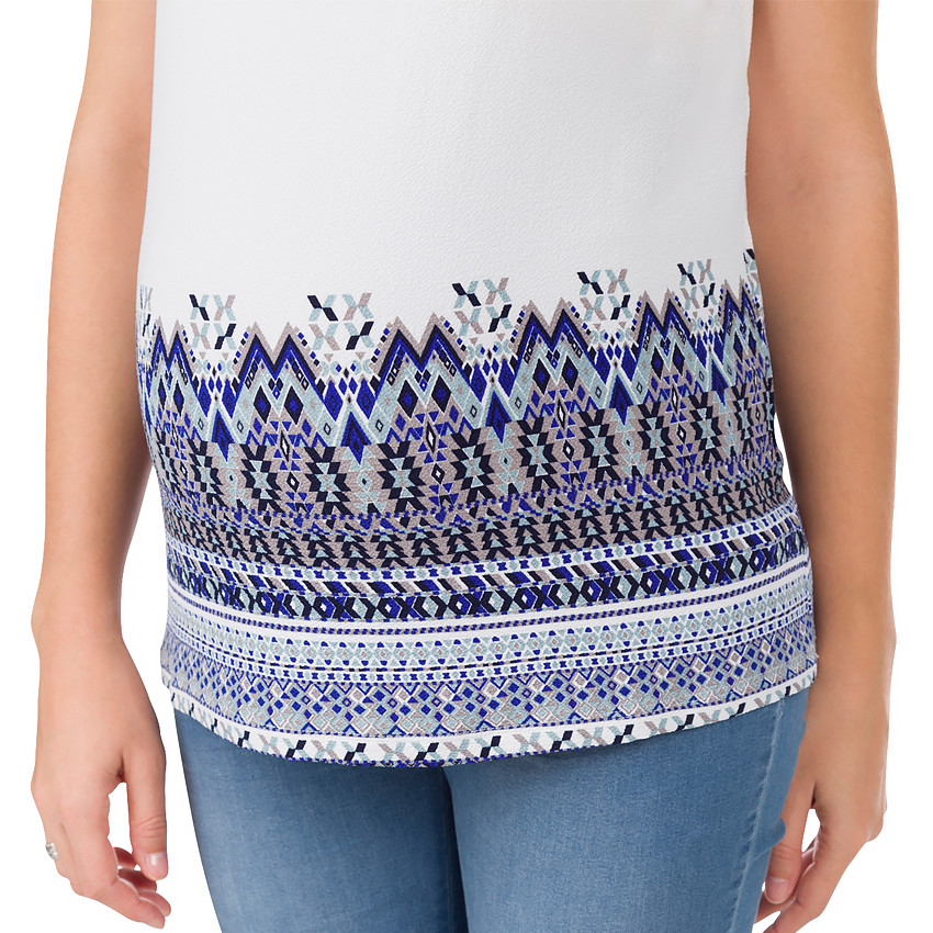 Top de grossesse sans manches avec motif ethnique 