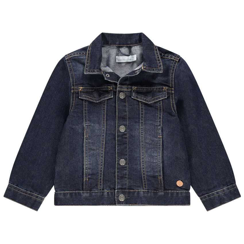 Chaqueta vaquera con efecto desgastado y bolsillos 