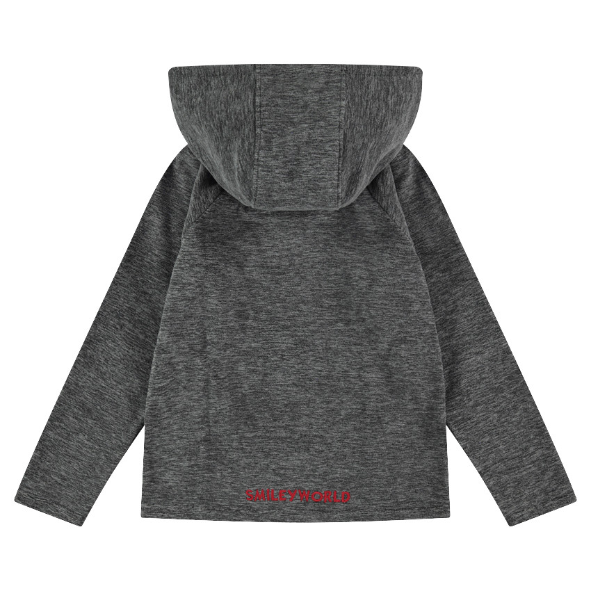 Sudadera polar jaspeada con capucha y ©Smiley estampado 