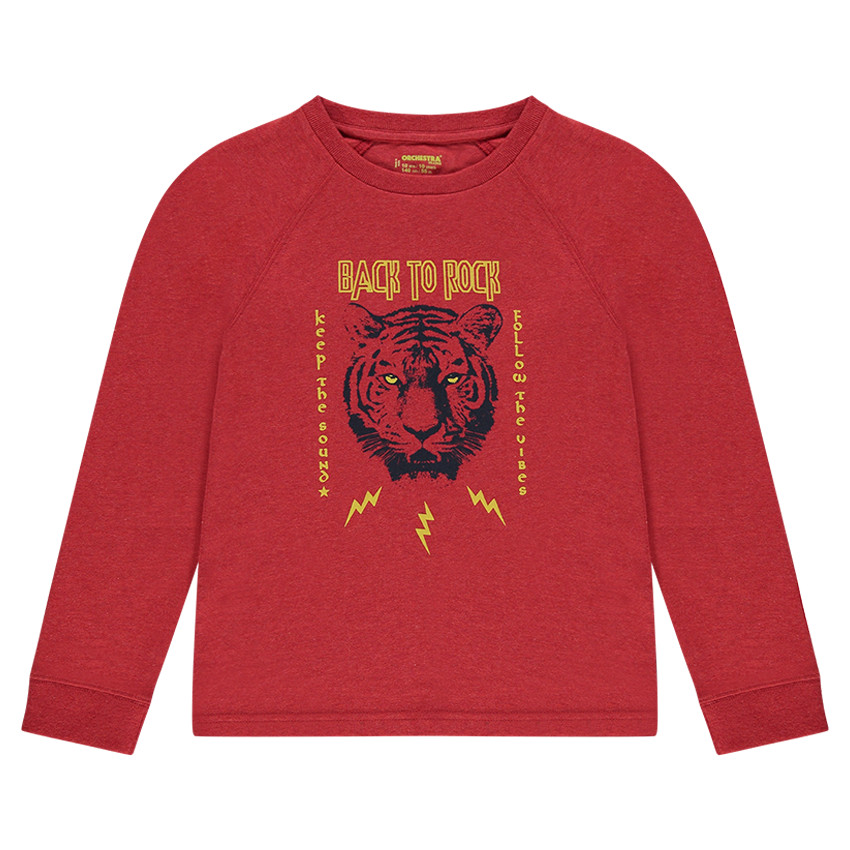 Júnior - Camiseta de punto de manga larga de punto con estampado de tigre 