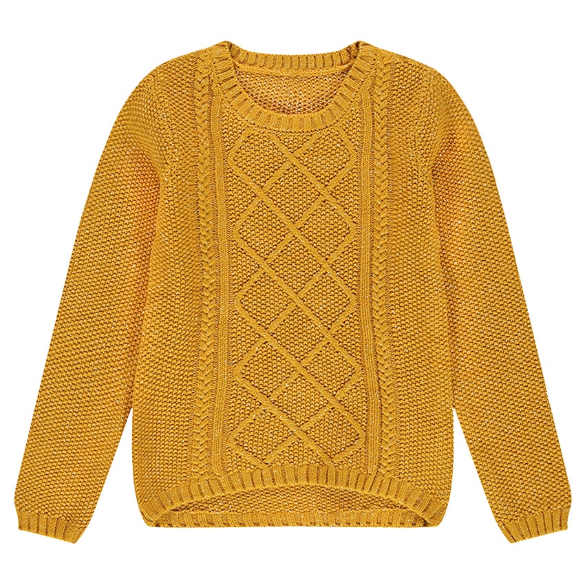Júnior - Jersey de punto mostaza con juego de punto   Additional Júnior - Jersey de punto mostaza con juego de punto