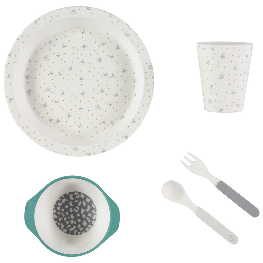 Conjunto para comer Natural Cocoon de bamboo - 5pcs 