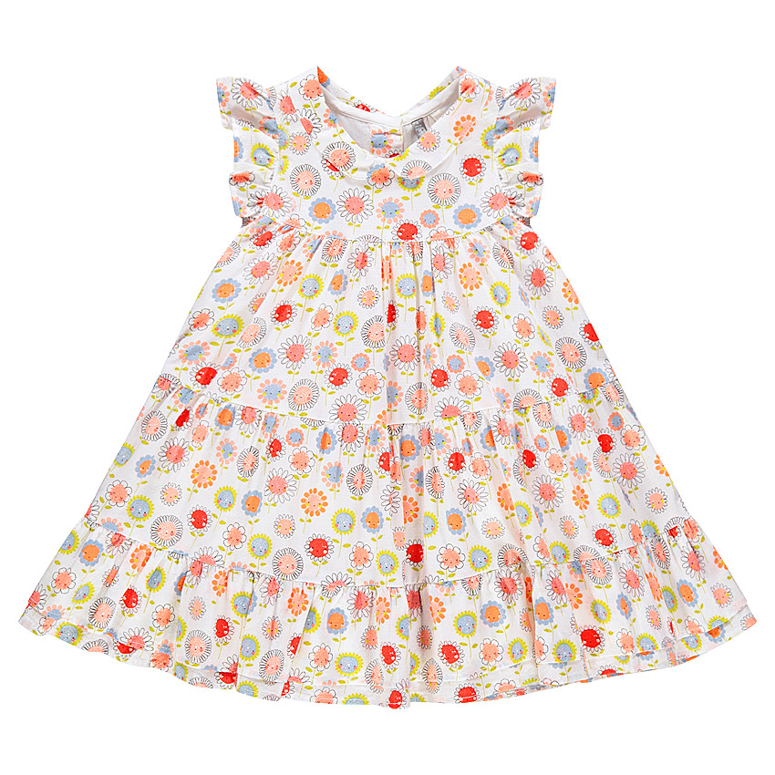 Vestido de volantes con estampado de flores 