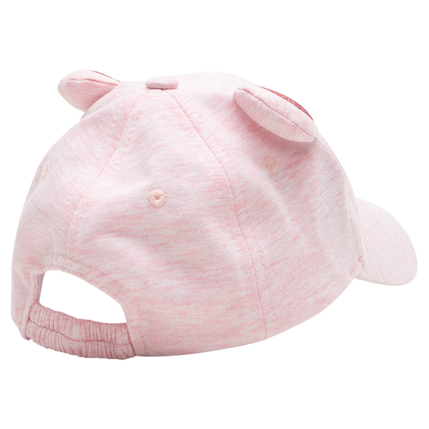 Visera de punto de rato con lentejuelas y orejas de relieve 