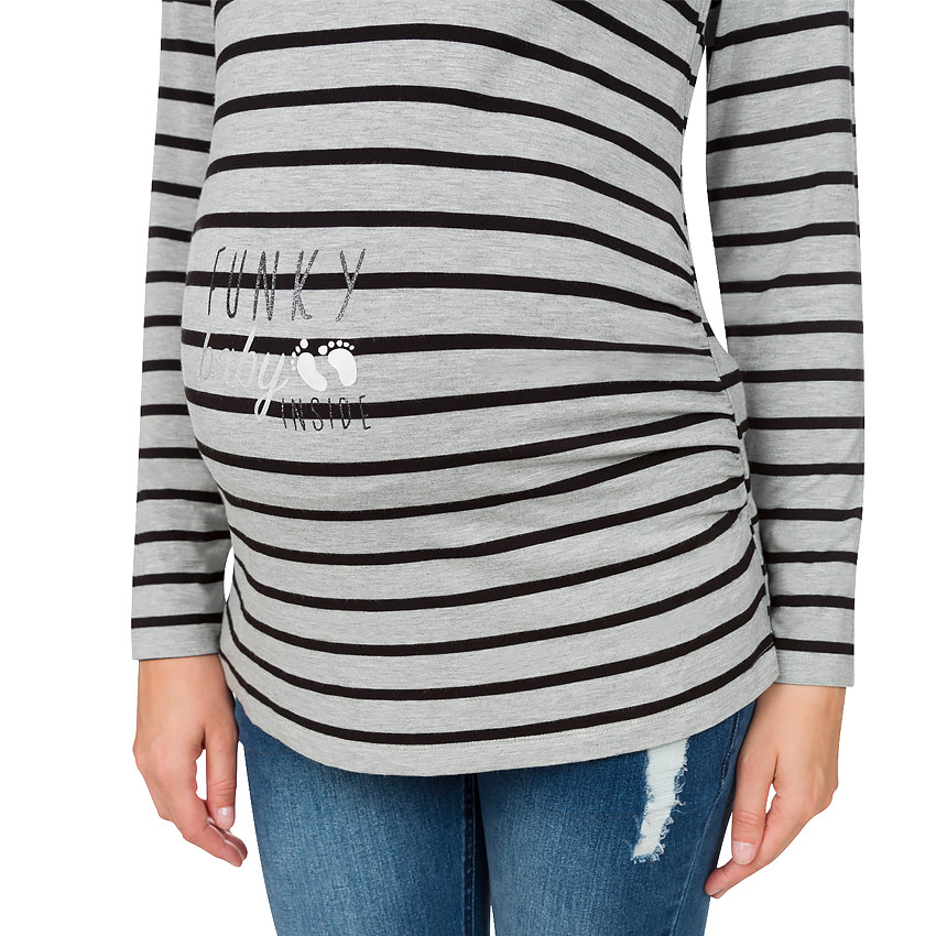 Camiseta de manga larga de premamá de punto liso  Additional Camiseta de manga larga de premamá de punto liso