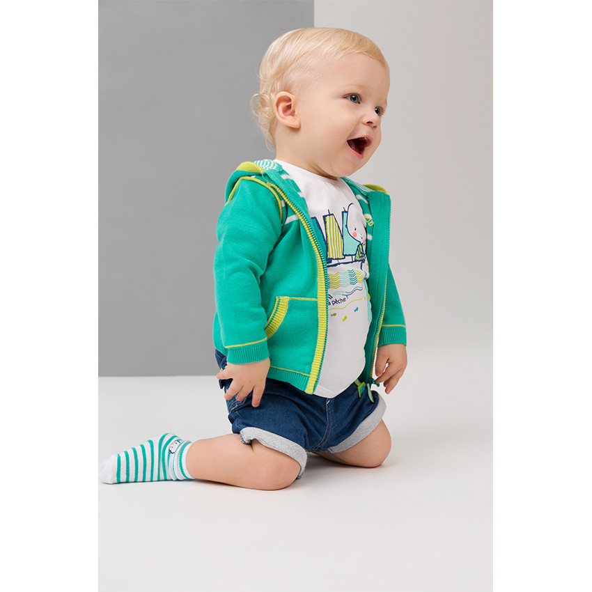 Chaqueta con capucha con parche de ancla 