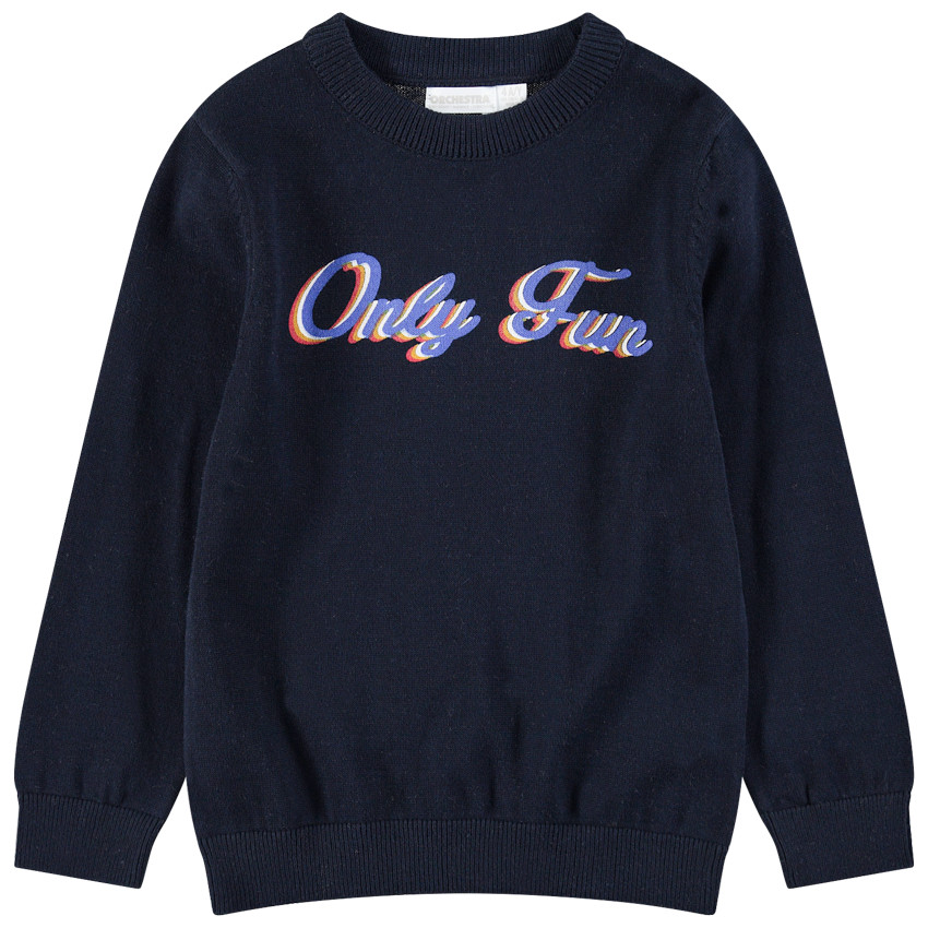 Jersey de punto con mensaje estampado por delante 