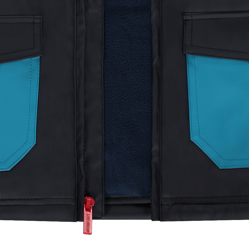 Parka con capucha de goma efecto 2 en 1 con bolsillos 