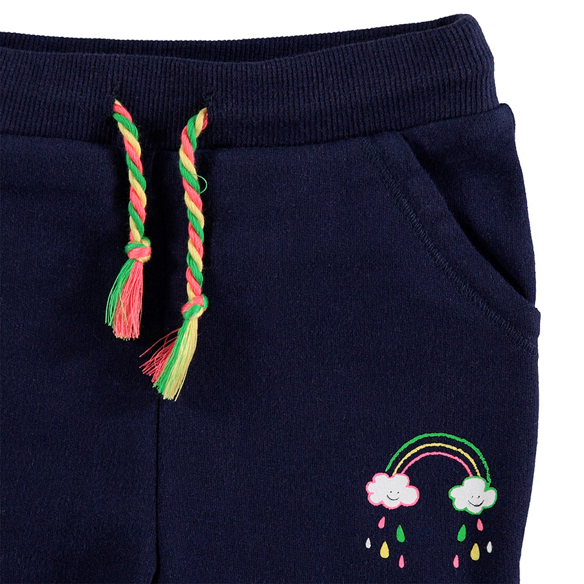 Chándal de felpa con sudadera de rayas en 1 y pantalón con estampado de arcoíris 