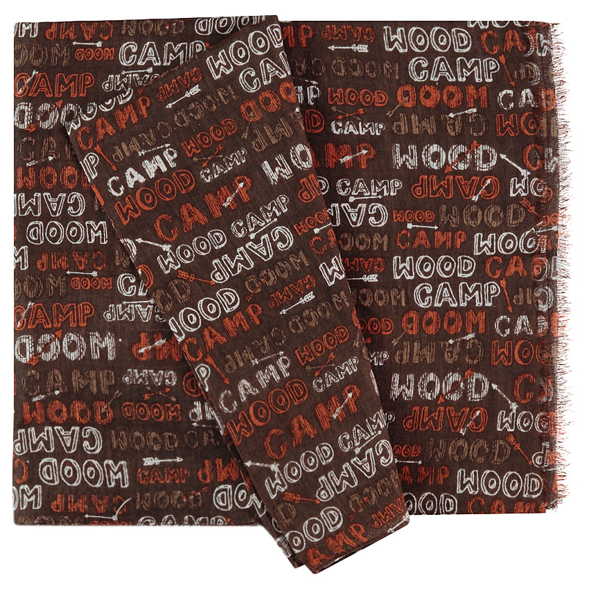 Pañuelo de gasa con texto en contraste all-over 