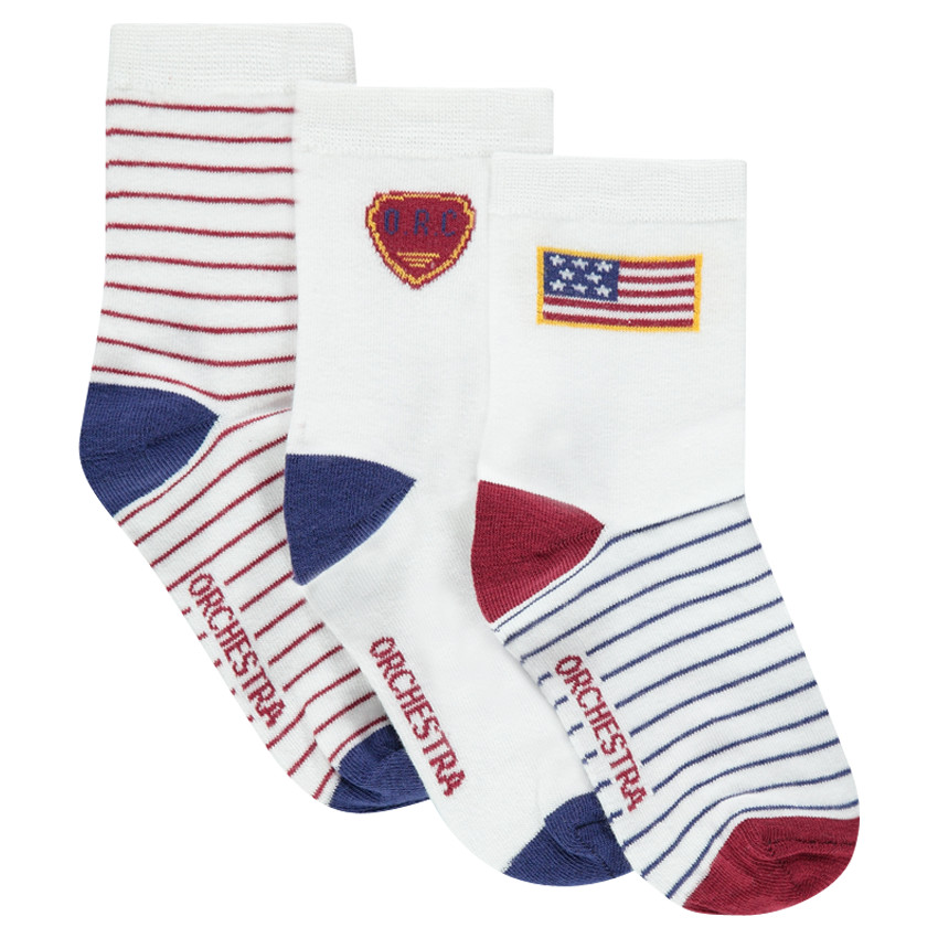 Juego de 3 pares de calcetines variados con dibujos y rayas 