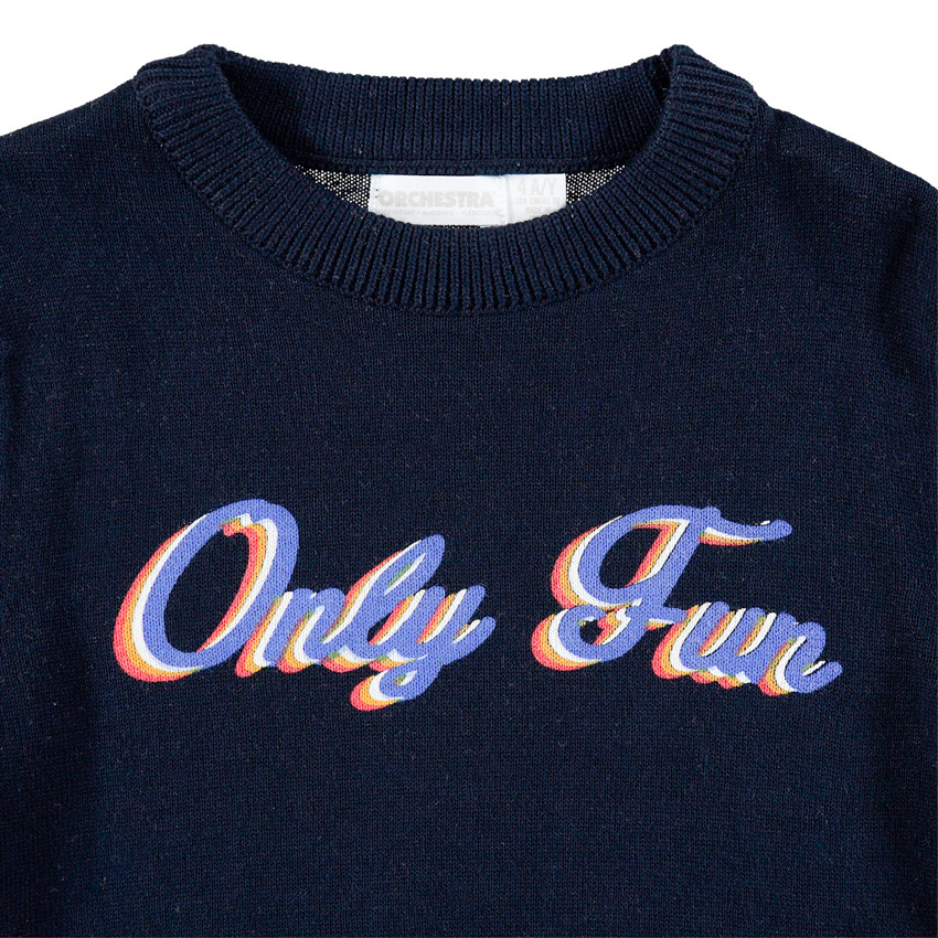 Jersey de punto con mensaje estampado por delante 