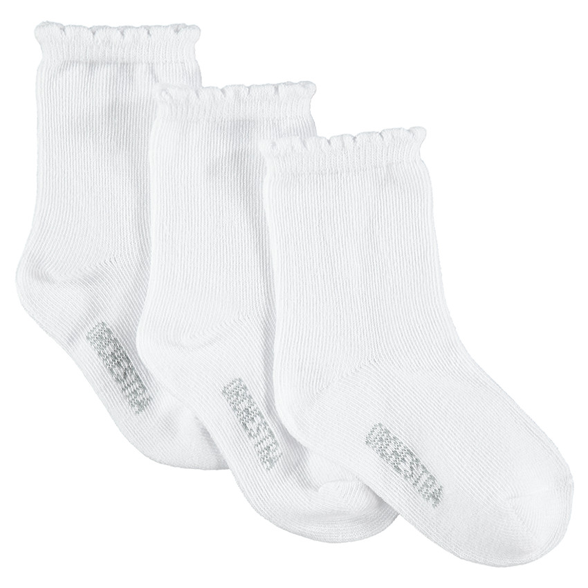 Juego de 3 pares de calcetines lisos con canalé de festón  Additional Juego de 3 pares de calcetines lisos con canalé de festón