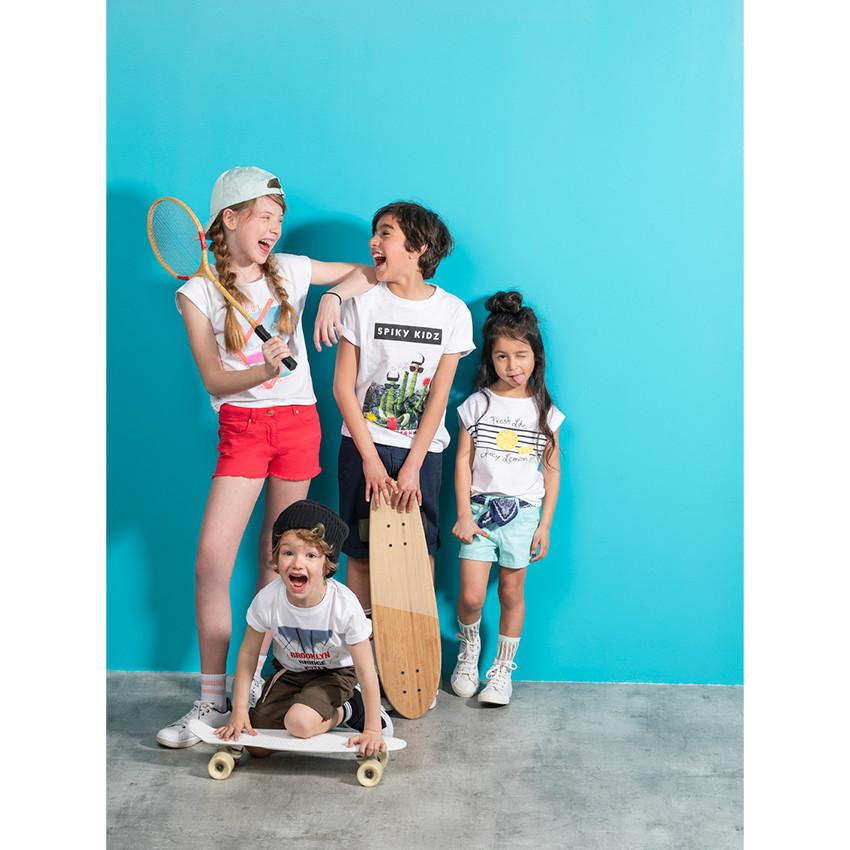 Bermudas de algodón con cinturón trenzado desmontable 