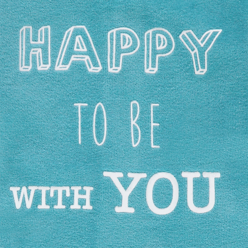 Dors-bien en velours bleu à message printé 