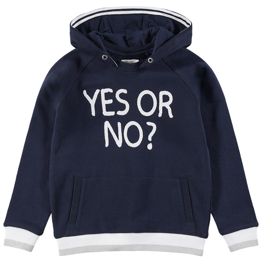 Júnior - Sudadera de felpa con capucha y mensaje estampado 