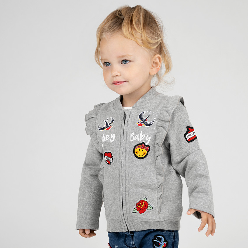 Chaqueta de felpa con volantes y parches ©Smiley 