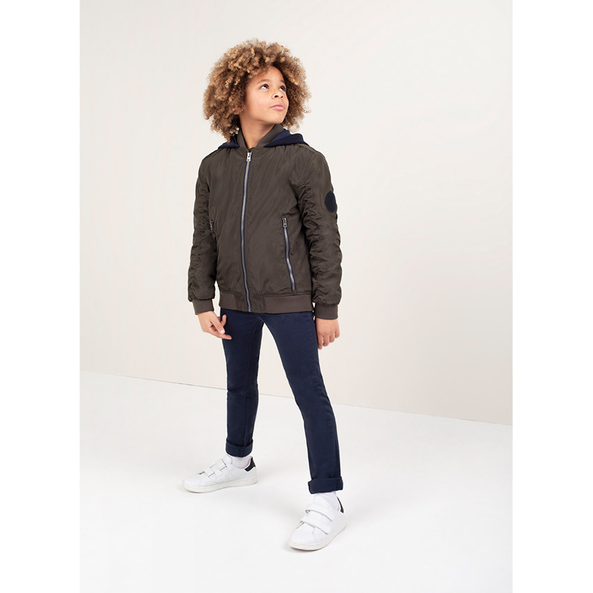 Júnior - Pantalón con efecto arrugado y bolsillos con inscripción de relieve 