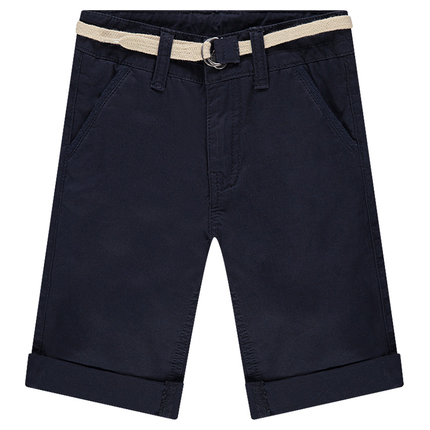 Bermudas de algodón con cinturón trenzado desmontable 