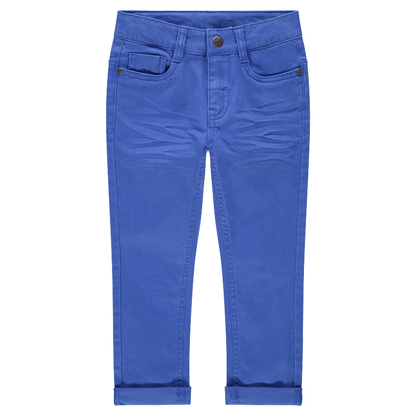 Pantalón con efecto arrugado y bolsillos con inscripción de relieve 