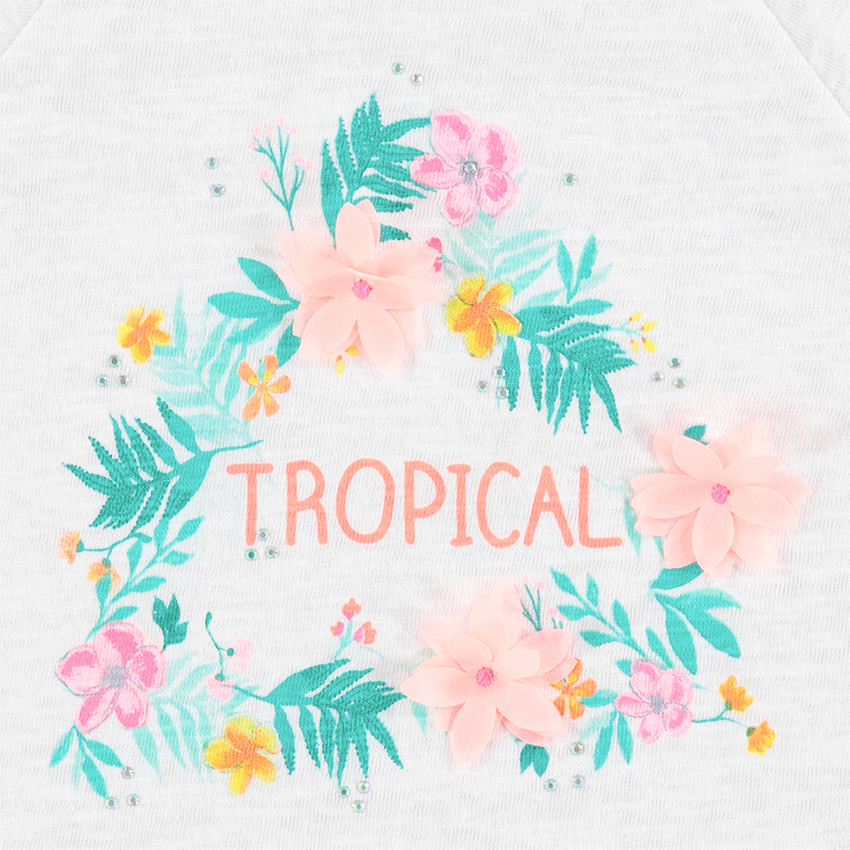 Camiseta de manga larga de punto con estampado de flores y con volante  Additional Camiseta de manga larga de punto con estampado de flores y con volante