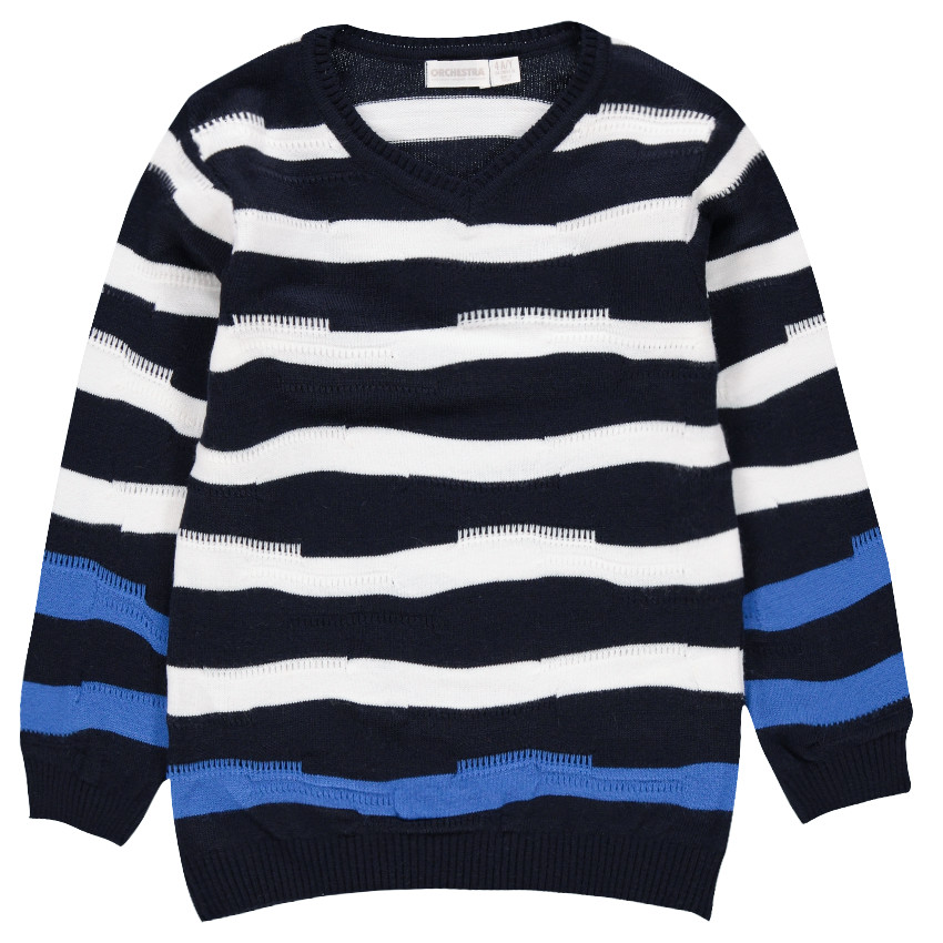 Jersey de punto con rayas que contrastan de jacquard 