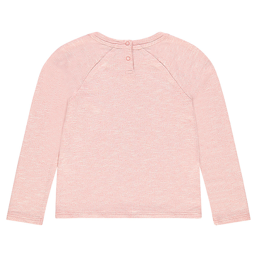 Sudadera de felpa jaspeada con estampado de fantasía 