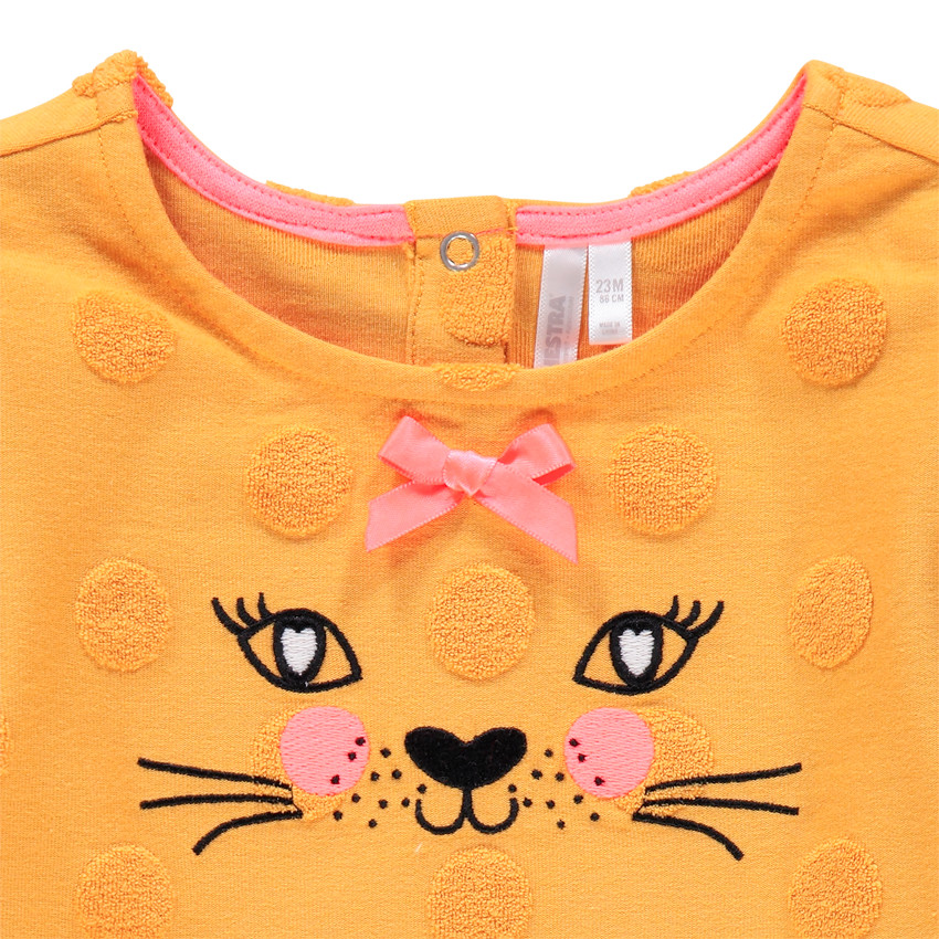 Sweat en molleton à pois et détails brodés 