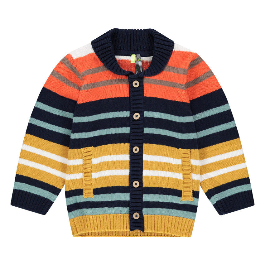 Chaqueta de punto de rayas y jacquard all over 