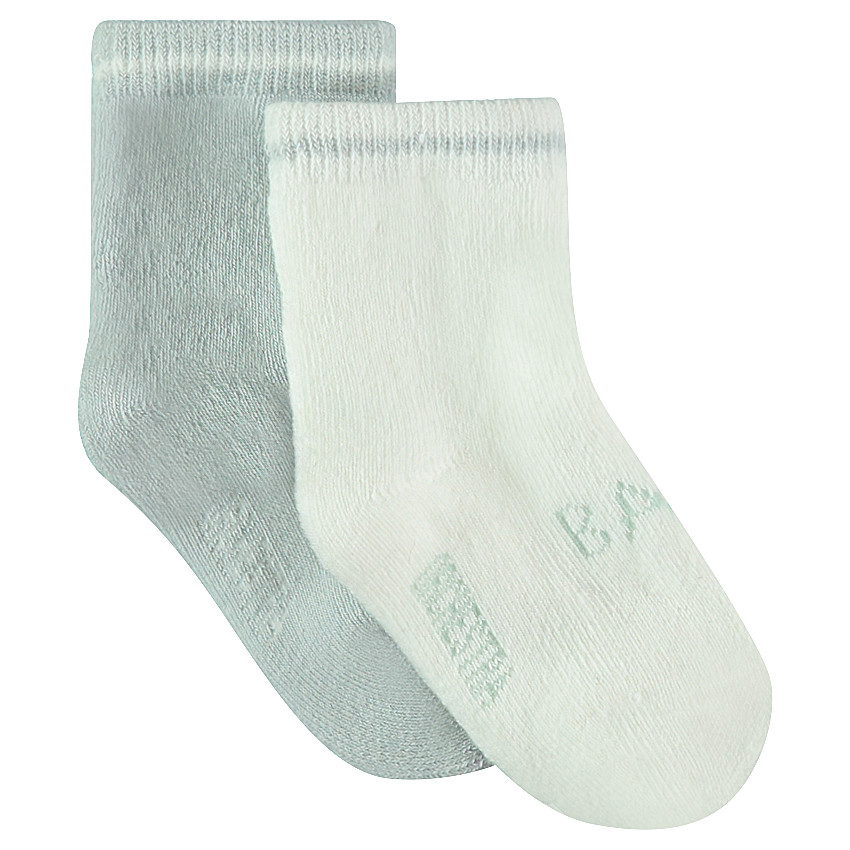 Juego de 2 pares de calcetines lisos con inscripción de jacquard 