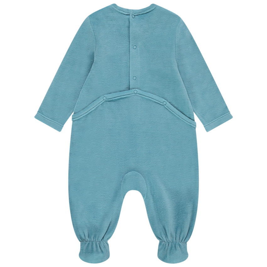 Dors-bien en velours bleu à message printé 