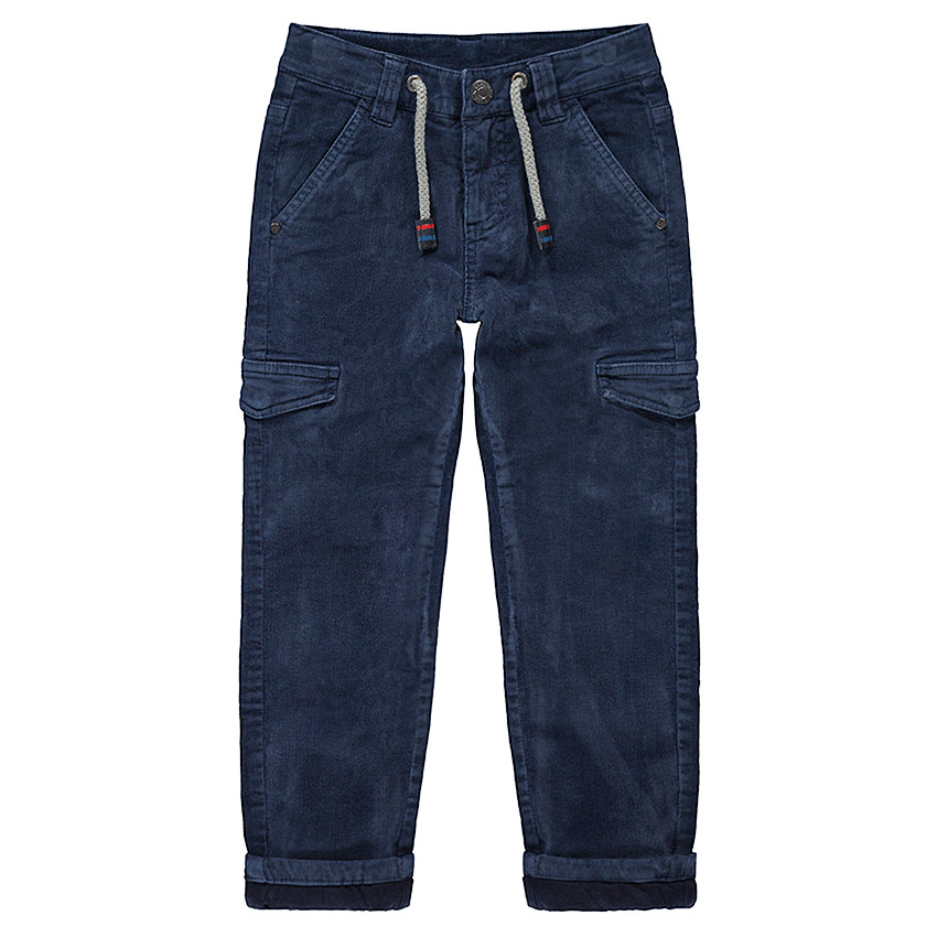 Pantalón de pana con forro de punto y bolsillos con solapa 